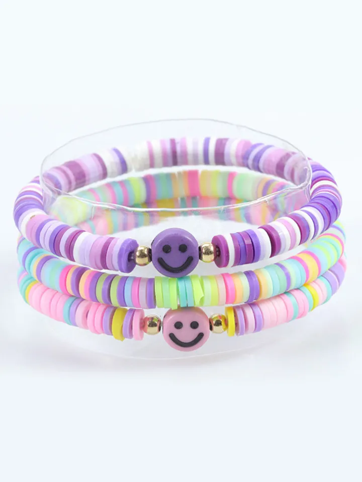Multicolor Letter Bead Bracelet Polymer Clay Set