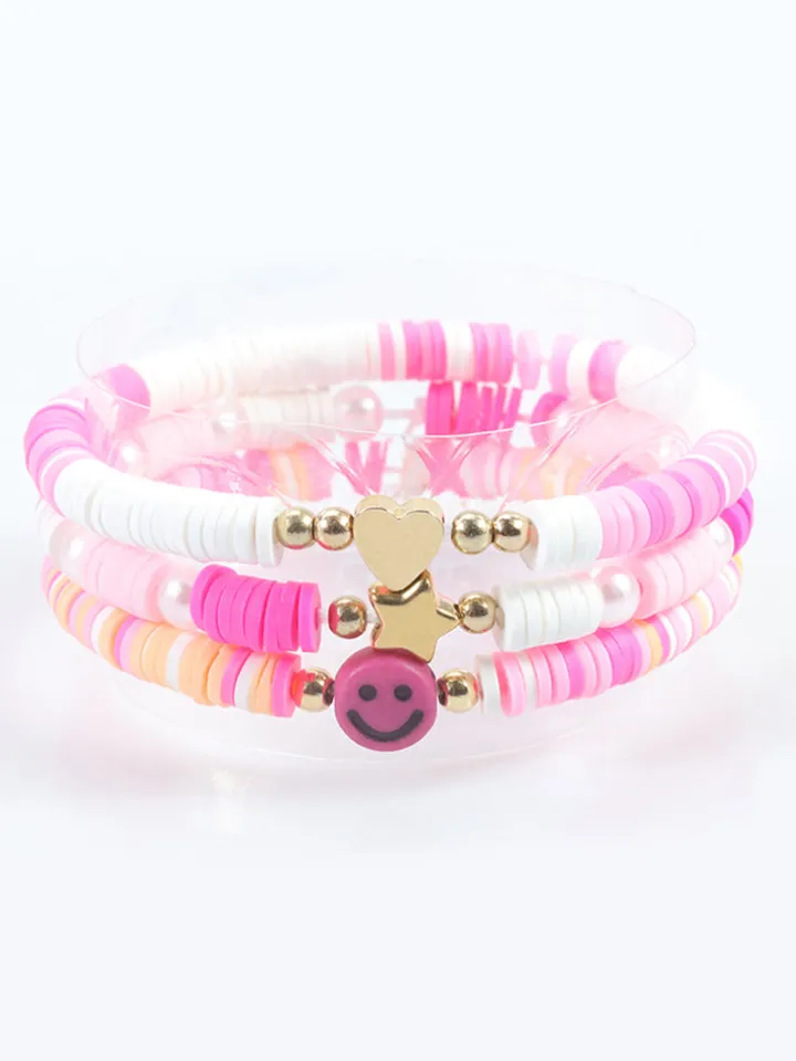 Multicolor Letter Bead Bracelet Polymer Clay Set