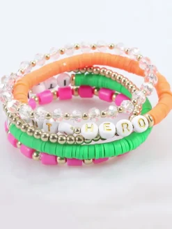 Multicolor Letter Bead Bracelet Polymer Clay Set