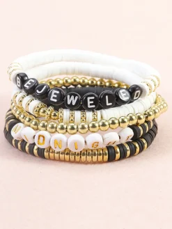 Multicolor Letter Bead Bracelet Polymer Clay Set