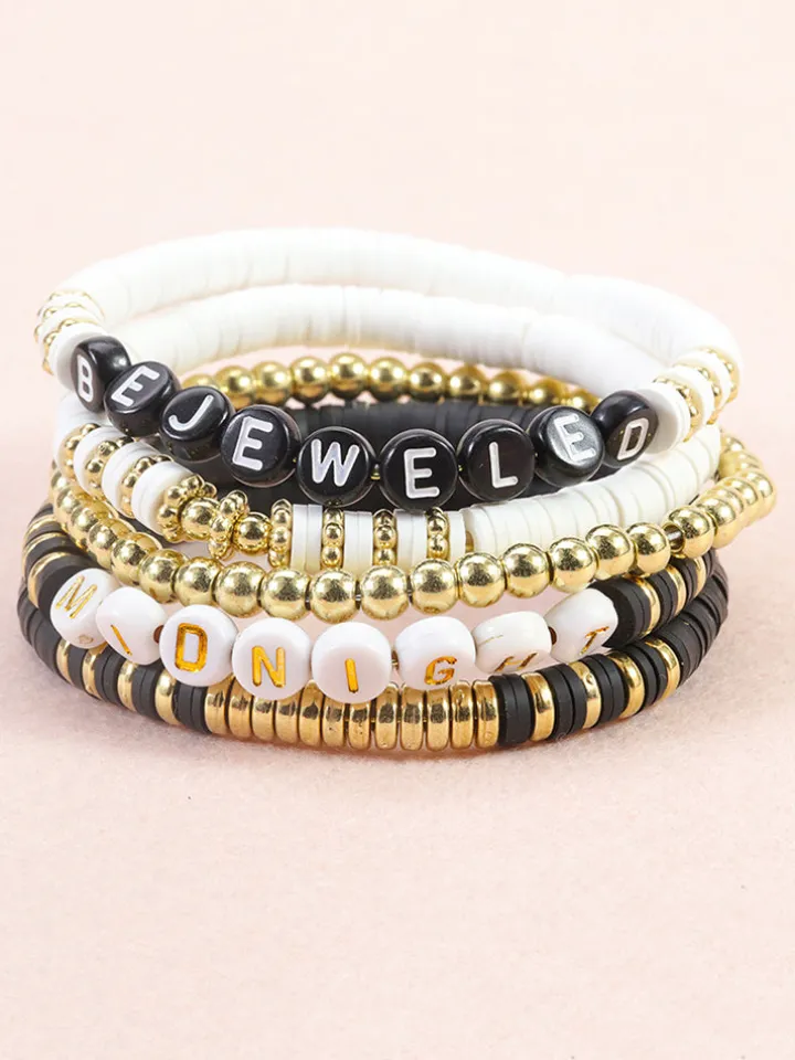 Multicolor Letter Bead Bracelet Polymer Clay Set