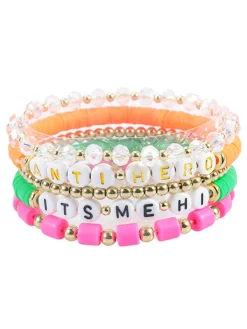 Multicolor Letter Bead Bracelet Polymer Clay Set