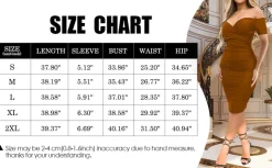 NEW Off Shoulder Ruched Short Sleeve Bodycon Dress