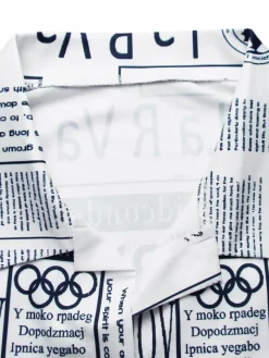 Newspaper Print Blazer Belted Pants Set