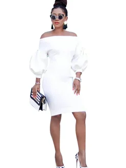 Off Shoulder Bodycon Midi Dress
