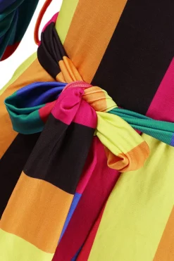 Off Shoulder Floral Rainbow Short Jumpsuit