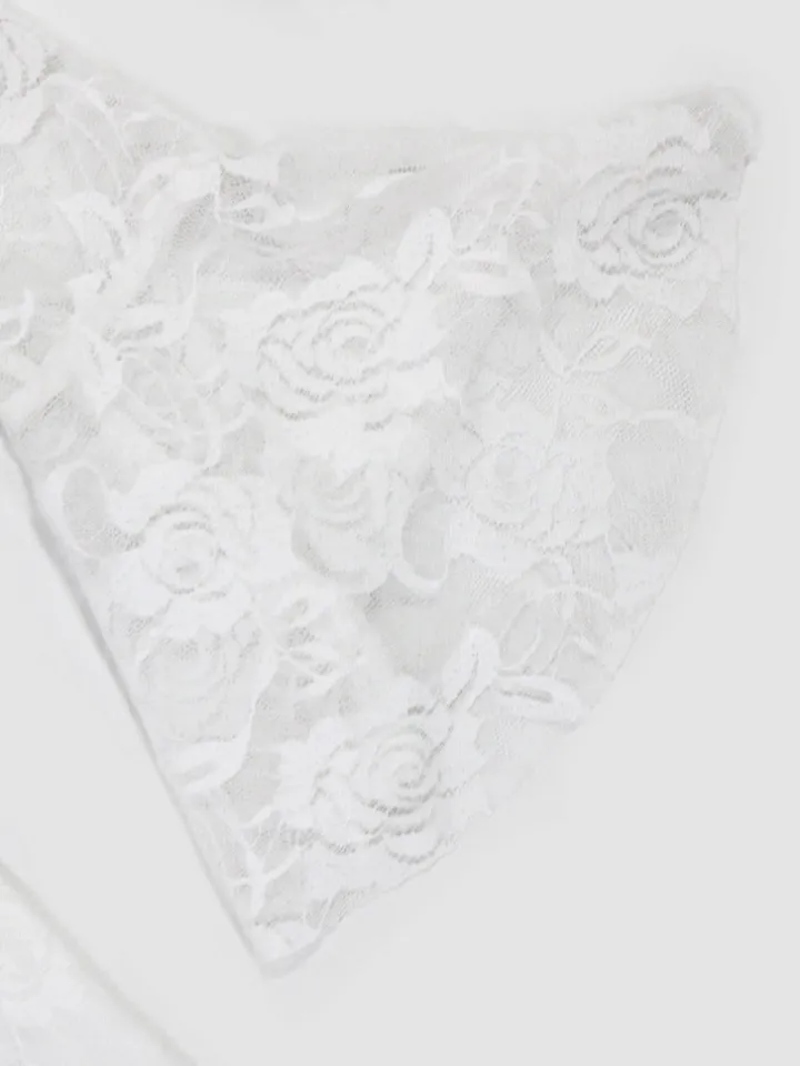 Off Shoulder Lace Asymmetric Ruffle Dress