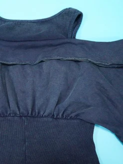 Off Shoulder Long Sleeve Ribbed Jumpsuit