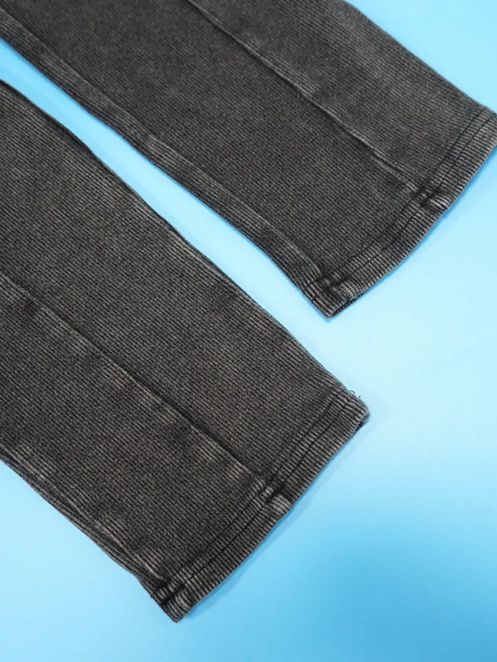 Off Shoulder Long Sleeve Ribbed Jumpsuit