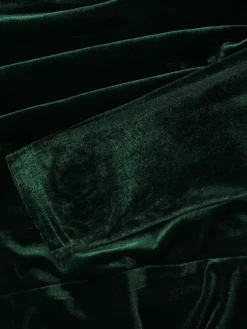 Off Shoulder Velvet Split Maxi Dress