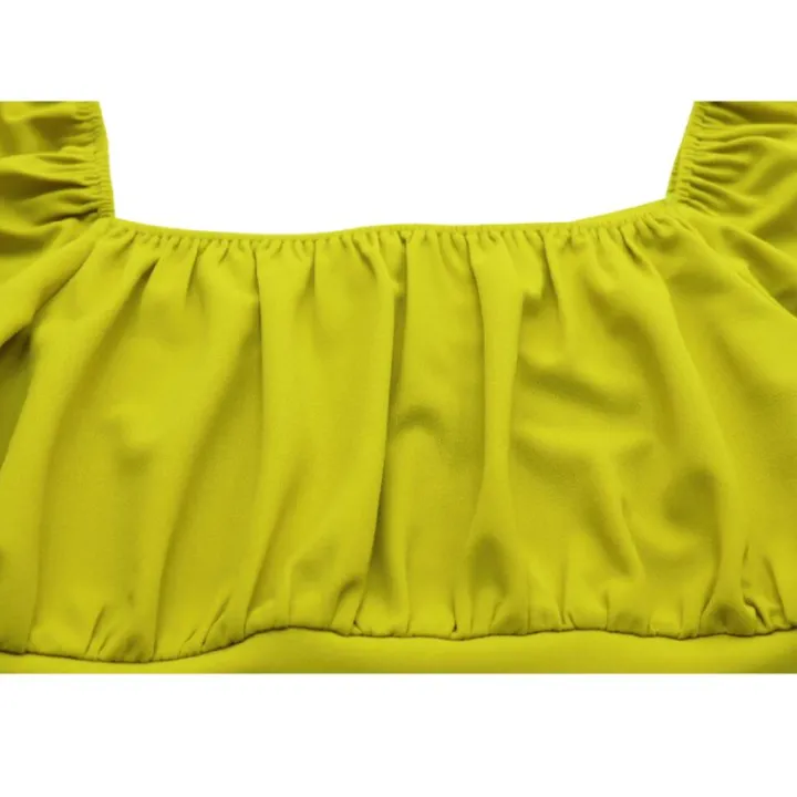 Off-Shoulder Crop Top Split Skirt Set