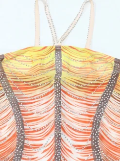 Ombre Color Tassel Rhinestone Mini Dress