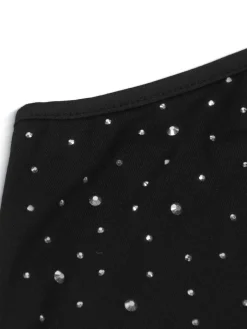 One-Shoulder Rhinestone Cutout Mini Dress