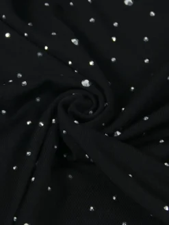 One-Shoulder Rhinestone Cutout Mini Dress