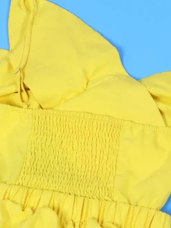 One-Shoulder Ruched Petal Cutout Dress