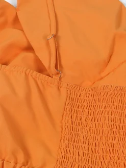 One-Shoulder Ruched Petal Cutout Dress