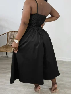 One-Shoulder Ruched Petal Cutout Dress