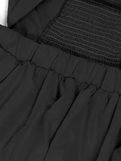 One-Shoulder Ruched Petal Cutout Dress