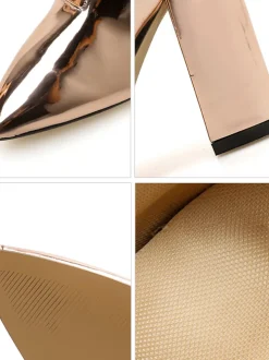 Patent Leather Pointed Toe Zipper Boots