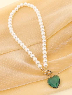 Pearl Heart Pendant Necklace