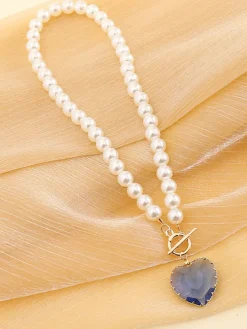 Pearl Heart Pendant Necklace