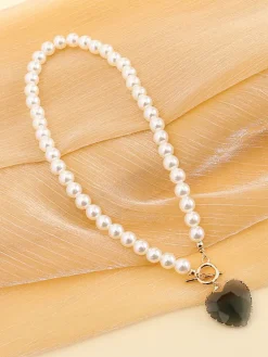 Pearl Heart Pendant Necklace