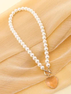 Pearl Heart Pendant Necklace