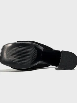 Peep-Toe Knit Platform Heels Slides