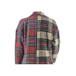 Plaid Patchwork Woolen Coat