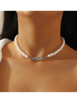 Planet Pendant Pearl Necklaces