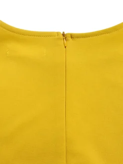 Pleated Cape Sleeve Midi Dress