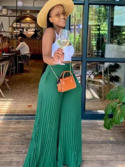 Pleated Loose Wide Leg Long pants