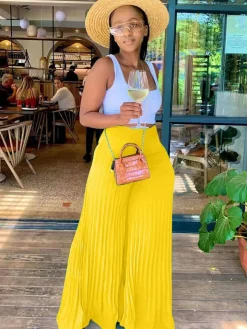 Pleated Loose Wide Leg Long pants