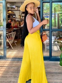 Pleated Loose Wide Leg Long pants