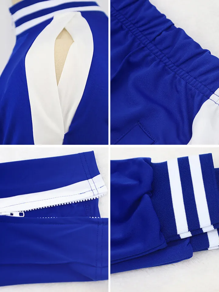 Plus Size Cold Shoulder Jacket Pants Set