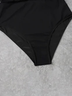 Plus Size Halter Chian Backless Swimsuit