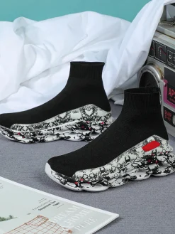 Plus Size Knit Slip-On Sock Sneakers