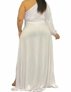 Plus Size One Shoulder Irregular Hem Dress