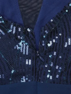 Plus Size Sequin Gown Chiffon Floral Maxi Dress