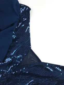 Plus Size Sequin Gown Chiffon Floral Maxi Dress