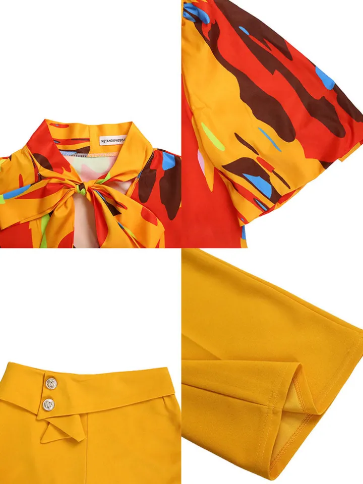 Plus Size Short Sleeve Shirt and Wide Leg Pants Set