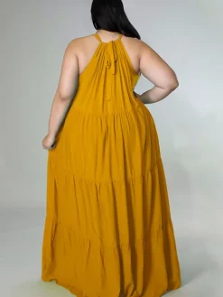 Plus Size Sleeveless Ruched Maxi Dress