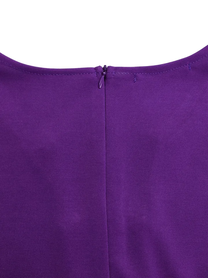 Plus Size Solid Color Half Sleeve Dress