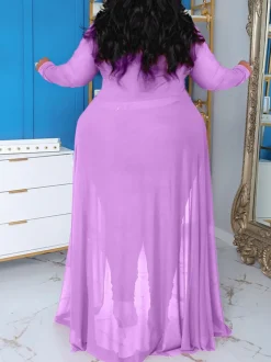 Plus Size Solid Color Patchwork Jumpsuit