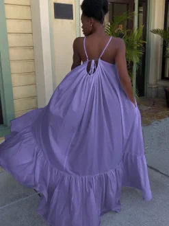 Plus Size Spaghetti Strap Ruffle Beach Maxi Swing Dress