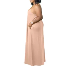Plus Size Strap Maxi Dress With Pockets