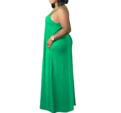 Plus Size Strap Maxi Dress With Pockets