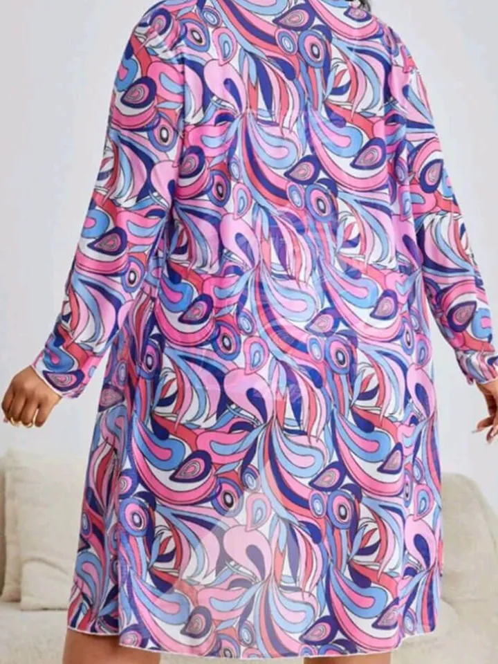 Plus Size Three Piece Floral Print Short Set