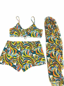 Plus Size Three Piece Floral Print Short Set