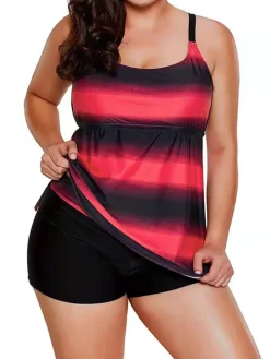 Plus Size Two Piece Sleeveless Swimsuit